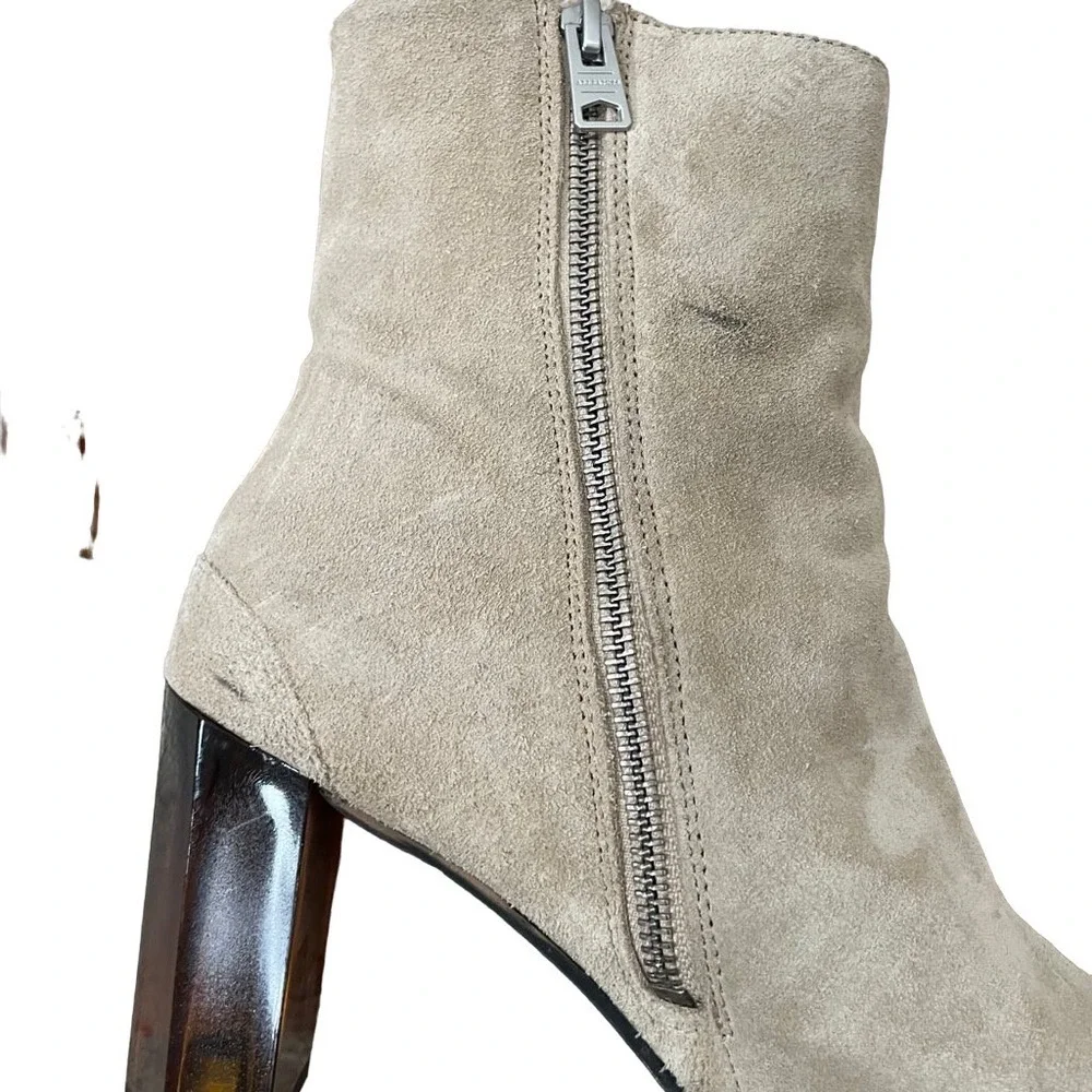 AllSaints OFF‎ WHITE Taupe SUEDE ROKA BOOTIES 40Euro/ 9USA